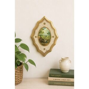 Vintage Italian Florentine Wood Wall Plaque Gold Gilded Hollywood Regency Decor